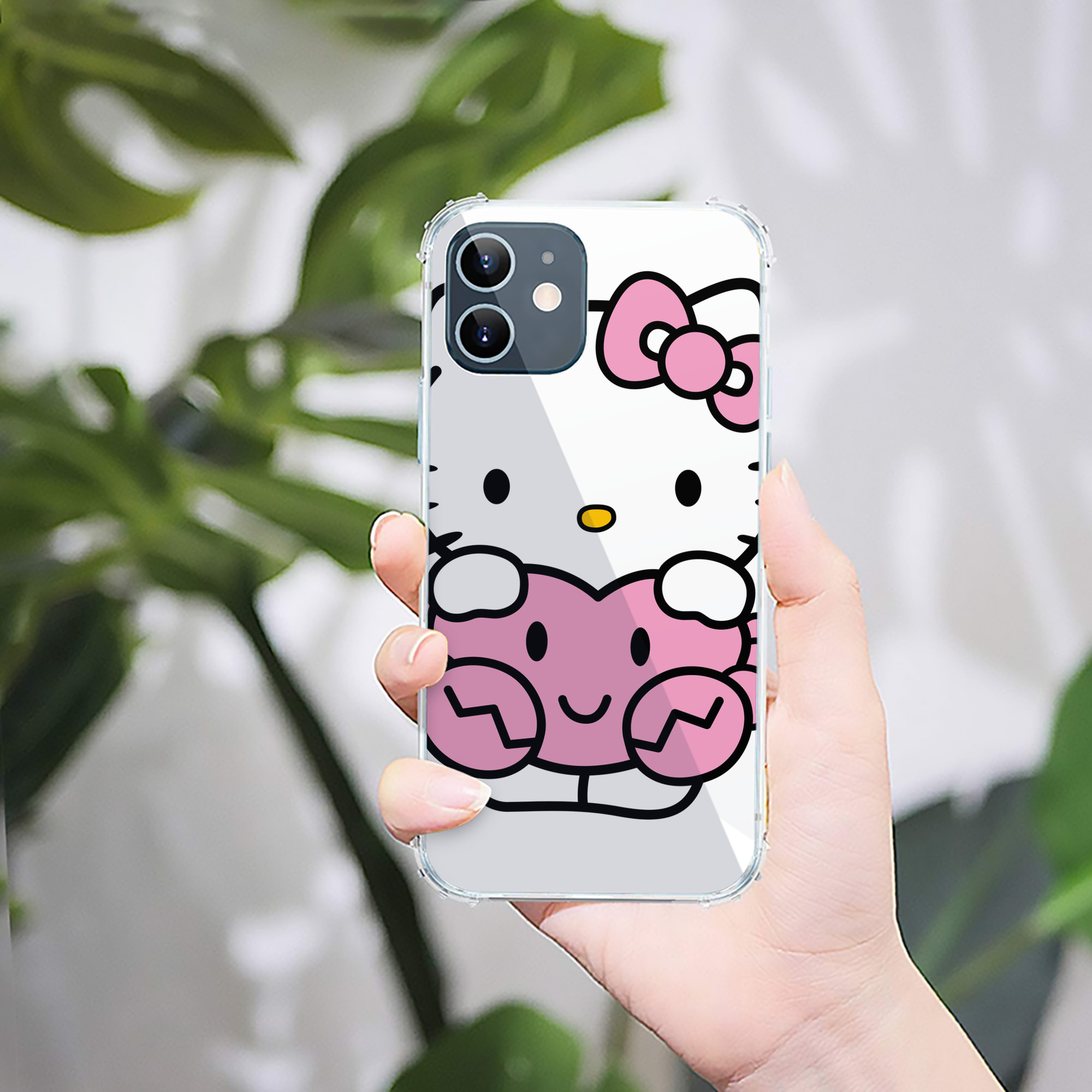 （画像用） Hello Kitty ハローキティ 【iPhone 12シリーズ対応】透明スマホケース（クリアソフトケース）